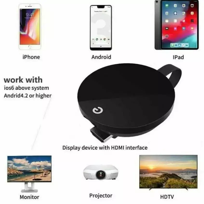 Suporte chromecast google display sem fio dongle wifi mirascreen hdmi-compatível display hd vídeo mídia streamer tv casa inteligente