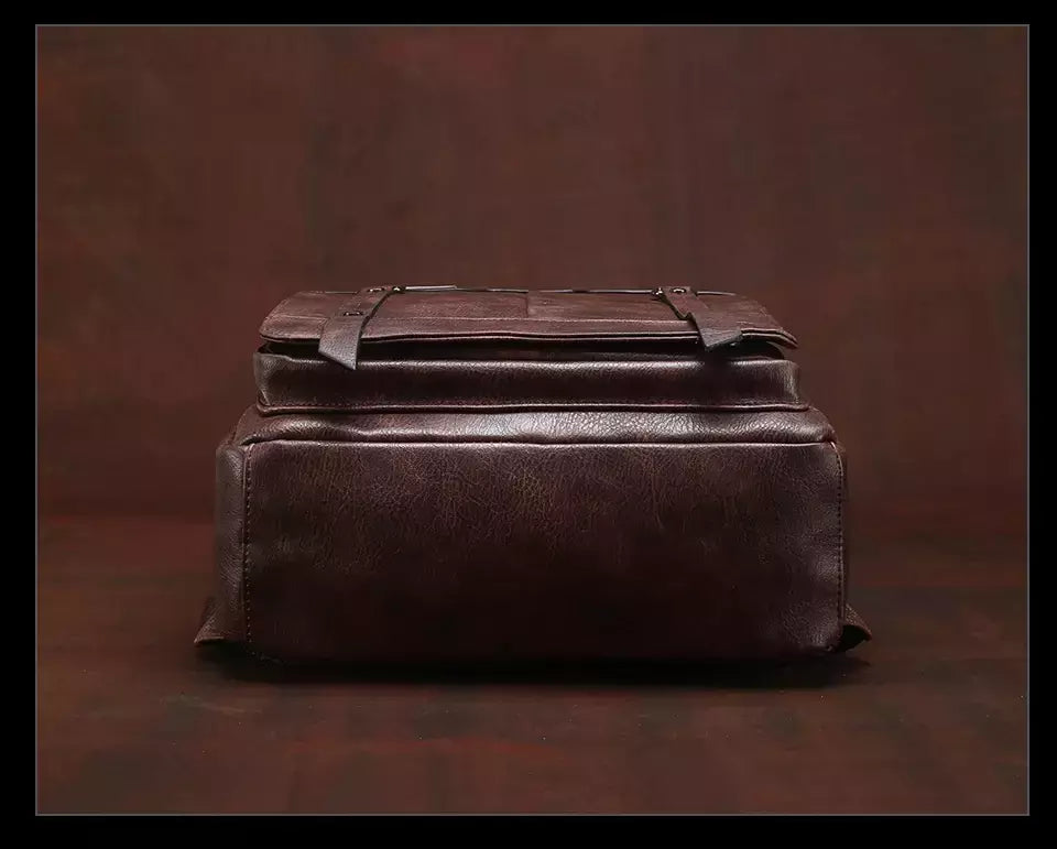 JEEP BULUO-Bolsa Masculina Casual para Laptop, Mochila de Couro Dividido, Bolsa para Computador, Alta Capacidade, Nova Tendência