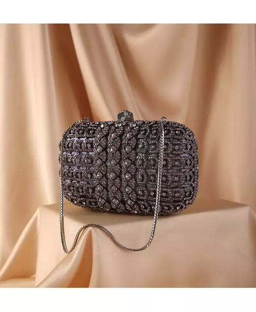 Bolsa de embreagem de cristal diamante para mulheres, bolsa mensageiro de ombro, embreagens noturnas, preto dourado, nova moda, melhor designer