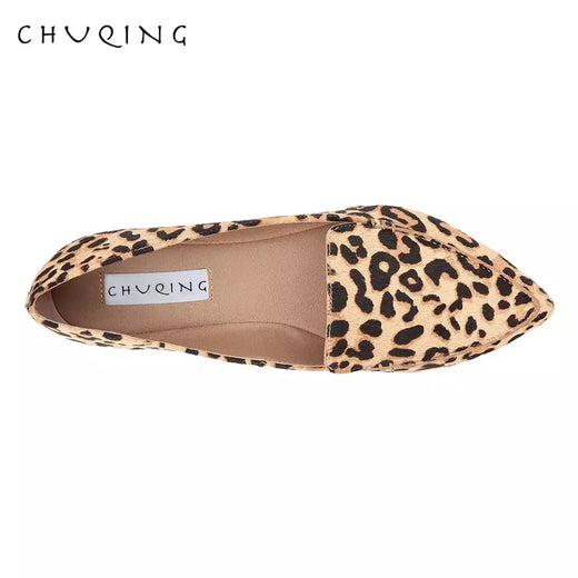 CHUQING-Sapatos leopardo para mulheres, mocassins confortáveis e respiráveis, tendência casual, marca de moda