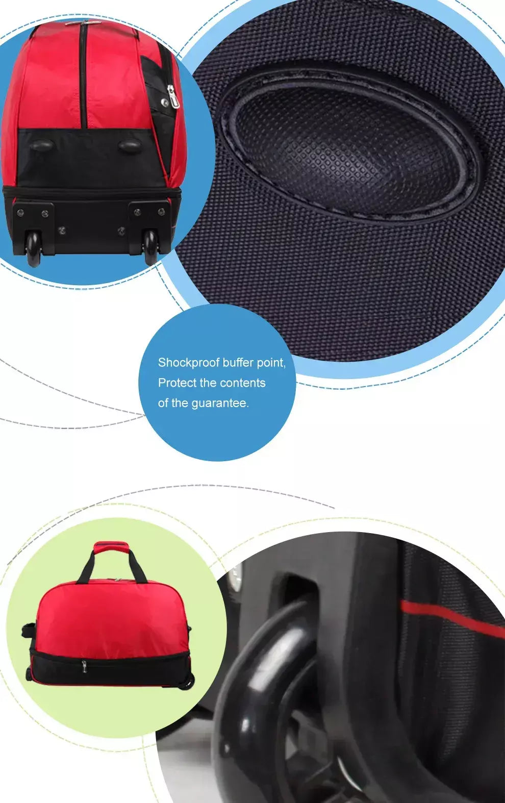 OIWAS-mochila masculina com carrinho, mala de rolamento dobrável, repelente de água, bagagem de mão com rodas, bolsa de mão, pacote de expansão de 56 litros