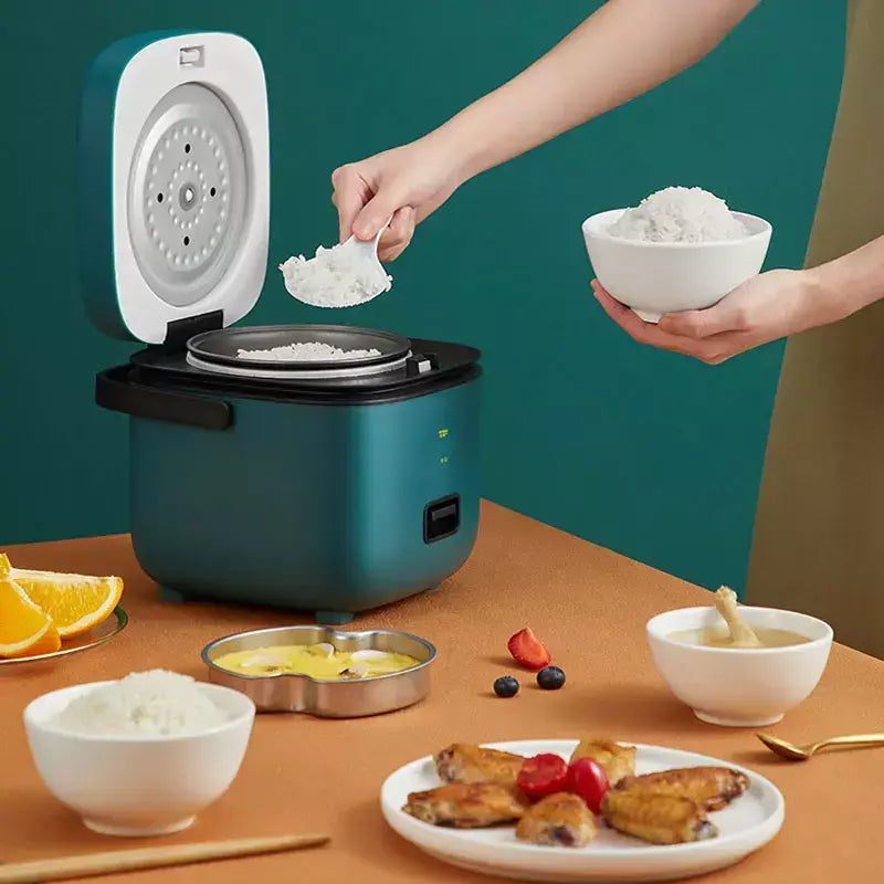 Mini panela de arroz automática, cozinha doméstica, máquina de cozinhar elétrica, 1-2 pessoas, aquecedor de alimentos, vaporizador, 1,2l, panela de arroz pequena