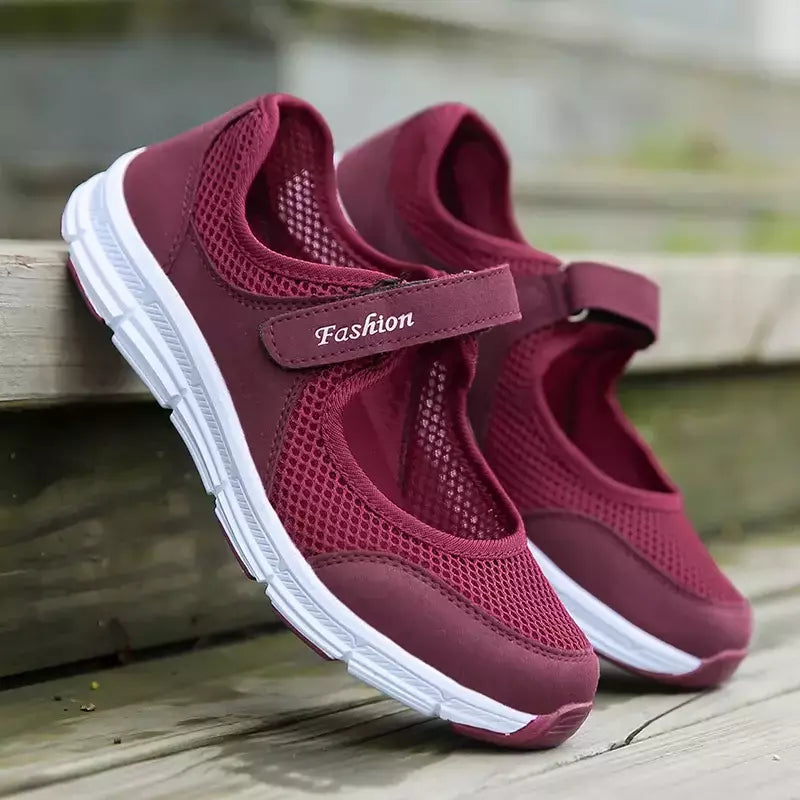 Tênis respirável malha para mulheres, sapatos de verão, vulcanizar, andar, para senhoras