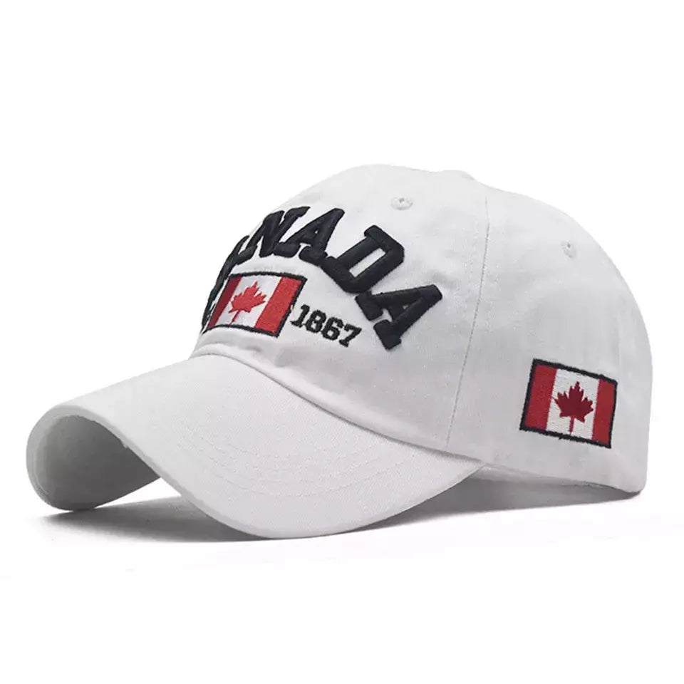 Boné de beisebol de algodão lavado para homens e mulheres, eu amo o Canadá, chapéu snapback para o pai, boné casual bordado, novo
