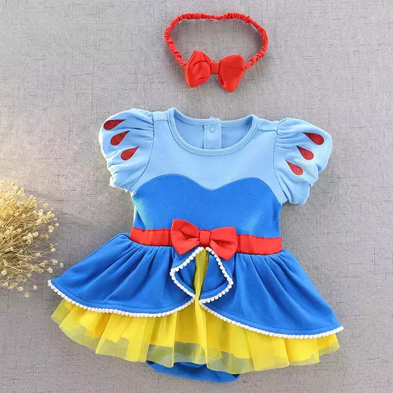 Baby Romper TUTU Vestido Com Headband Infantil Baby Princess Girl Roupas Tamanho 3-18M Cute Design Baby Dress Party Trajes