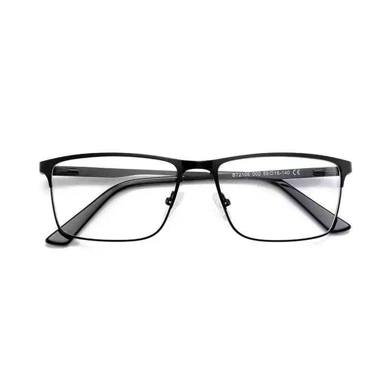 ZENOTTIC 2024 Liga dos homens Titanium Ótico Eyeglass Frame Moda Homens Quadrados Óculos Ultra Light Metal Clássico Sobre o balcão Óculos BT2108