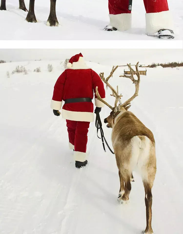 Natal papai noel traje barba lotes homem cosplay roupas de papai noel fantasia vestido no natal masculino traje terno para adultos