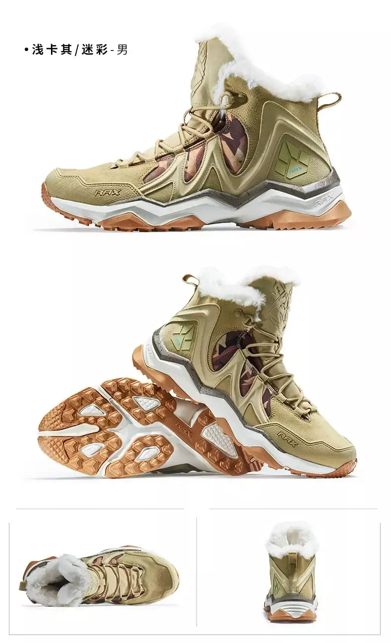 Rax à prova dwaterproof água caminhadas sapatos homens inverno ao ar livre tênis para homens botas de neve de pelúcia montanha botas de neve turismo ao ar livre sapato de corrida