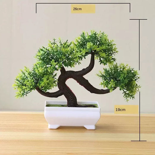 Novas plantas artificiais verdes bonsai pequena árvore grama flor vaso bonsai halloween casamento festa de natal decoração de escritório em casa