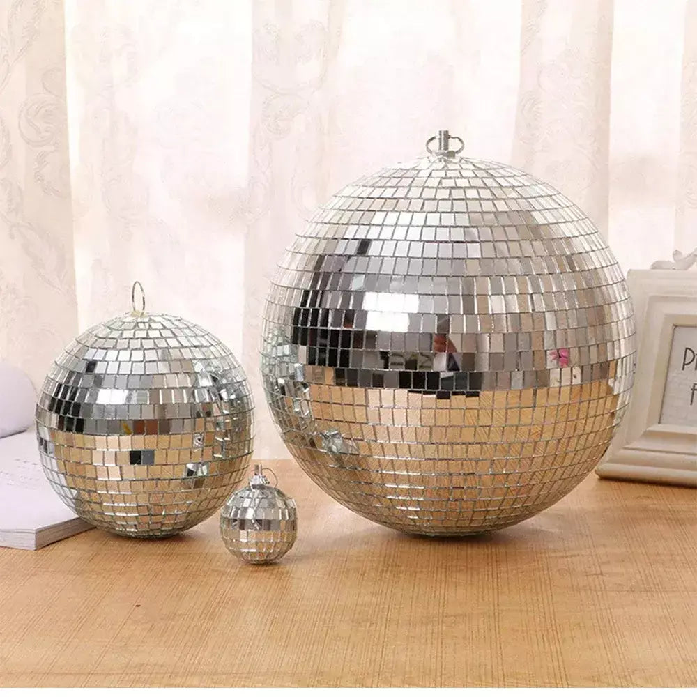 Bola de espelho de discoteca para festa, bola brilhante, luz de palco, bola de vidro rotativa, retrô, reflexiva, ktv, dj, luzes, decoração de natal para casa 2024