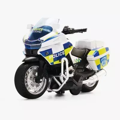 1/14 modelo de carro liga puxar para trás motocicleta locomotiva masculina carro de polícia com luz e veículos de simulação de música brinquedos infantis