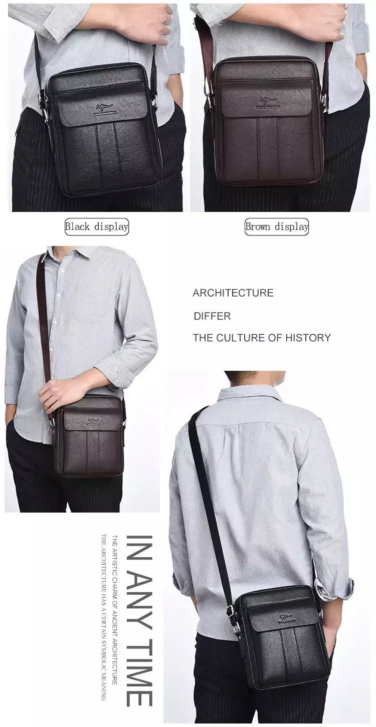 Bolsa mensageiro vintage para homens, bolsa de ombro de couro, bolsa crossbody marrom, presente para marido, marca de luxo