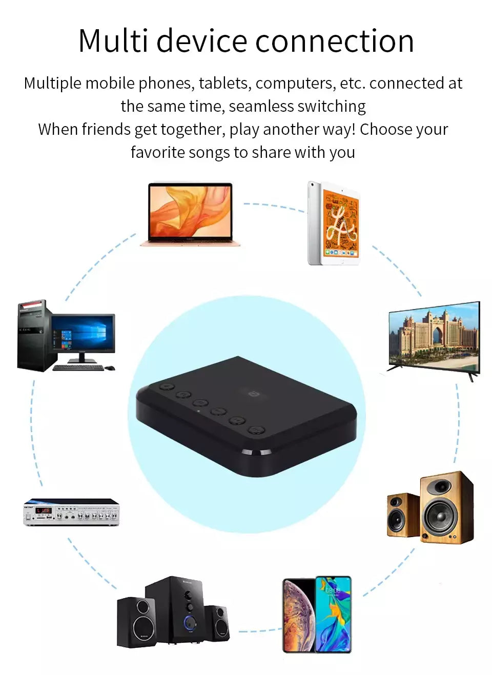 Receptor de áudio sem fio, wi-fi, para airplay, spotify, dlna, nas, stream de som, bluetooth 5.0, adaptador óptico de caixa de música, wr320