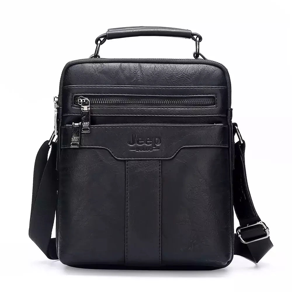 JEEP BULUO-Bolsas de Ombro Crossbody para Homens, Bolsa De Couro Dividido, Bolsa De Mensageiro De Negócios, Bolsa De Alta Qualidade, Moda Quente