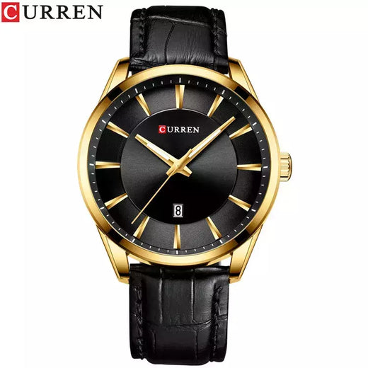 CURREN-Relógios masculinos de quartzo com pulseira de couro, marca de luxo superior, relógio de negócios, novo