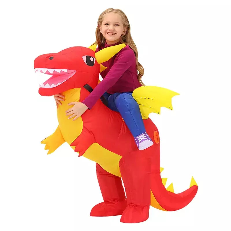 Crianças criança dinossauro inflável traje anime purim halloween festa de natal cosplay trajes vestido ternos para meninos meninas