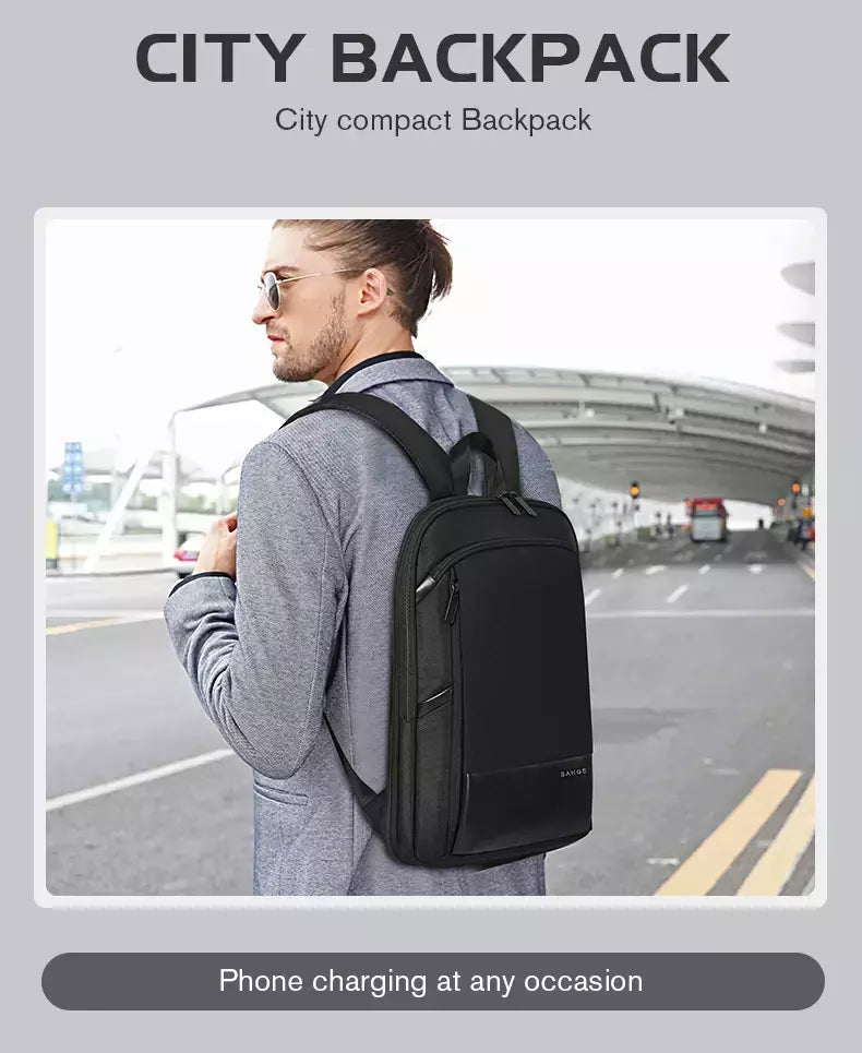 BANGE-Mochila Laptop impermeável para homens, bolsas de ombro leves escaláveis para homens, negócios e viagens, moda clássica, viagens e motociclista, 15,6";;VERDADEIRO;;"Blue,43 x 31 x 7 cm
