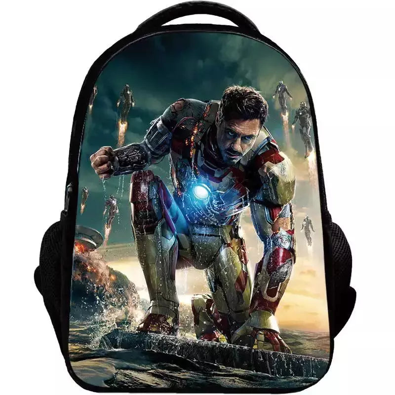 Bolsa Escolar Marvel Super Heroes para Crianças, Mochilas Homem de Ferro, Mochila 3D Anime, Bolsa de Viagem Infantil, Meninos, Escola Primária, Novo
