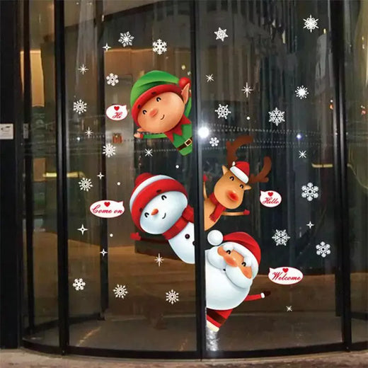 Decoração de Feliz Natal para casa, parede e janela adesivos ornamentos, guirlanda de ano novo, Noel Festoon, 2022, 2025
