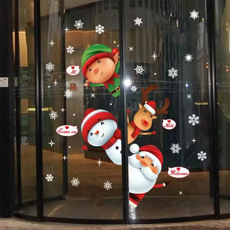 Decoração de Feliz Natal para casa, parede e janela adesivos ornamentos, guirlanda de ano novo, Noel Festoon, 2022, 2025