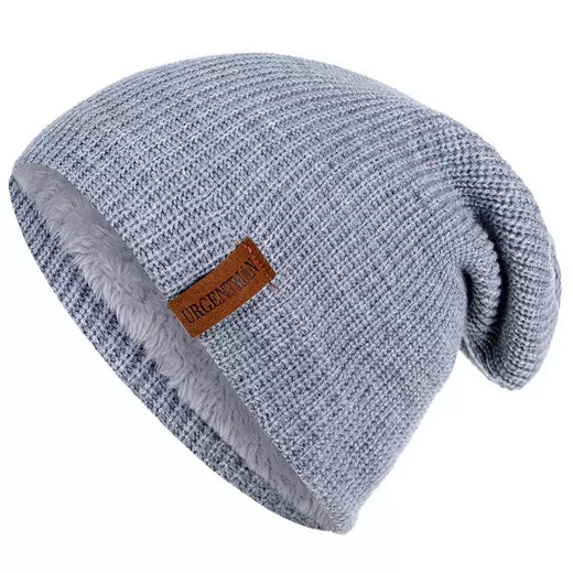 Chapéu clássico de inverno tricotado URGENTMAN Label Casual boné para mulheres homens manter quente adicionar forro de pele chapéu de inverno fashion sólido gorro chapéu 16 cores boné de esqui