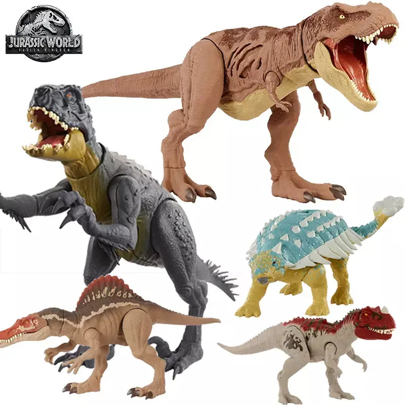 Original jurássico mundo dinossauros anime figura de ação indominus rex tyrannosaurus criança menino brinquedos para crianças presente aniversário mattel