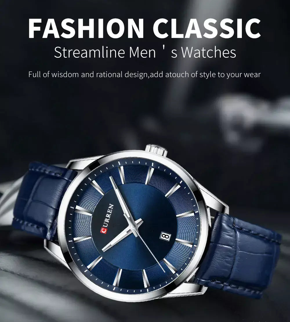 Curren novos relógios de quartzo para homens pulseira de couro masculino relógios de pulso topo marca de luxo relógio masculino de negócios reloj hombres