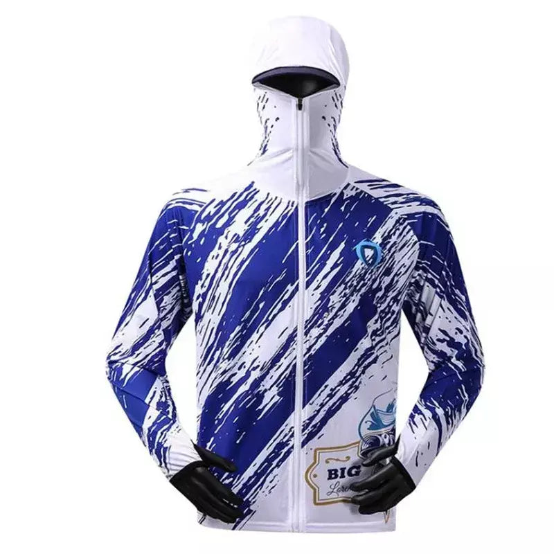 Pesca profissional Hoodie com máscara, protetor solar Anti-UV, roupas de proteção solar, respirável Quick Dry Shirt