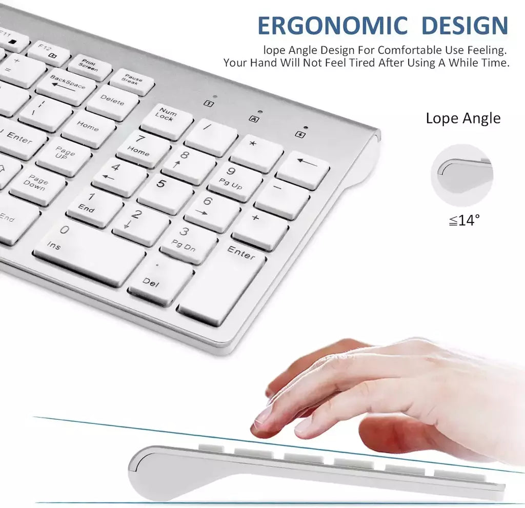 Hebraico baixo nível de ruído 101 teclas teclado sem fio 2.4g fino e compacto teclado sem fio para computador portátil windows pc desktop smart tv