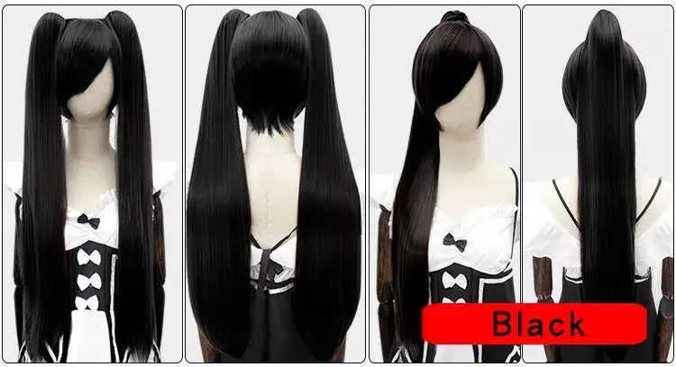 Hsiu 80cm longo staight rabo de cavalo clipe peruca cosplay fibra de alta temperatura perucas sintéticas anime festa rabo de cavalo perucas 14 cores