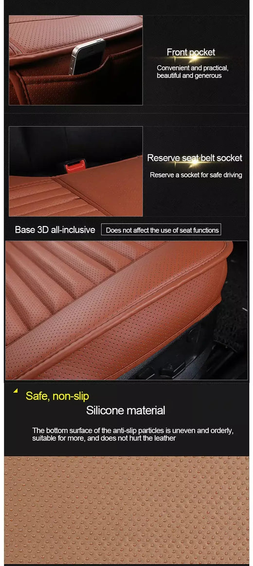 Capas universais de couro para assento de carro, interior de automóveis, capa de assento, almofada, protetor de cadeira, acessórios