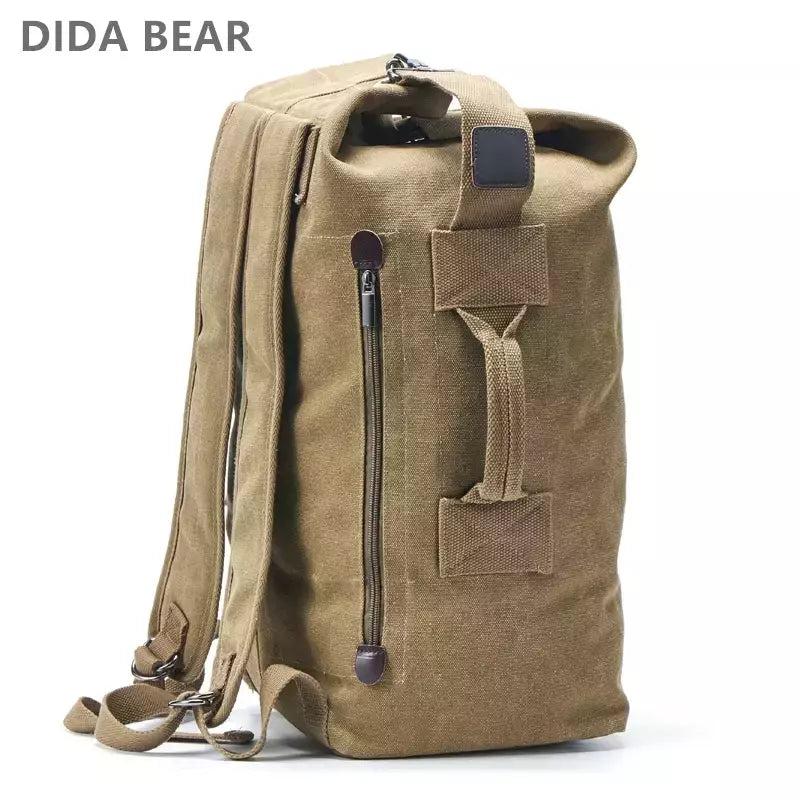 Mochila de Viagem de Grande Capacidade Mochila Mochila de Montanhismo Bagagem Masculina Canvas Bucket Shoulder Bags for Boys, Men Backpacks