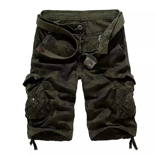 Shorts de camuflagem para homens soltos, calças curtas militares camufladas, tamanho EUA, verão, 2024
