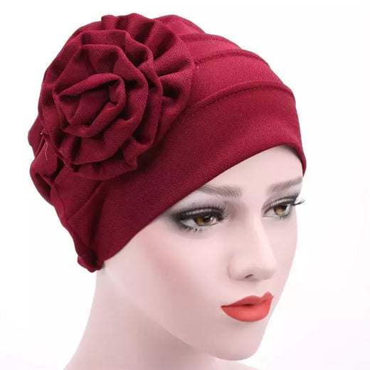 KepaHoo-Gorro Floral Feminino, Chapéu de Turbante Esticado Muçulmano, Chapéu para Queda de Cabelo, Boné Hijab, Primavera, Verão