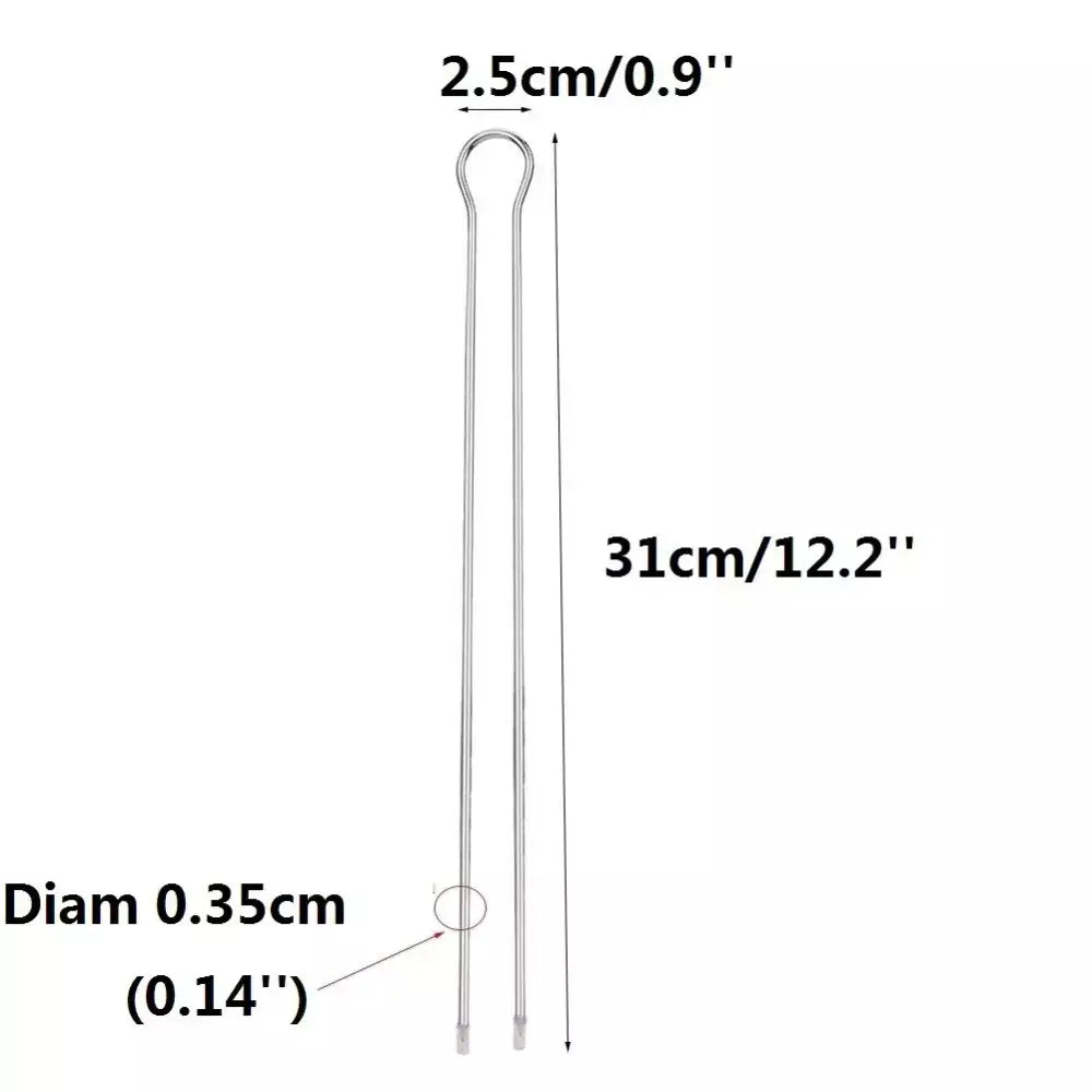 Conjunto de espetos de kebab para churrasco duplo, 6/peças em aço inoxidável, espetos de metal para grelhar, varas para piquenique, acampamento, ferramentas de churrasco