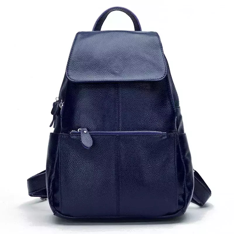 Mochila Zency-Anti-Roubo de Couro Feminina, Mochila de Grande Capacidade, Bolsa Designer de Viagem, Couro Branco, Qualidade, Elegante, A ++