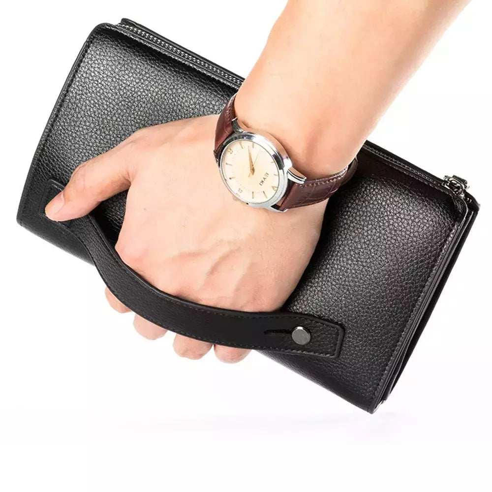 Baellery homens bolsa de embreagem grande capacidade carteiras de bolso do telefone celular passcard bolso de alta qualidade multifuncional carteira para homem