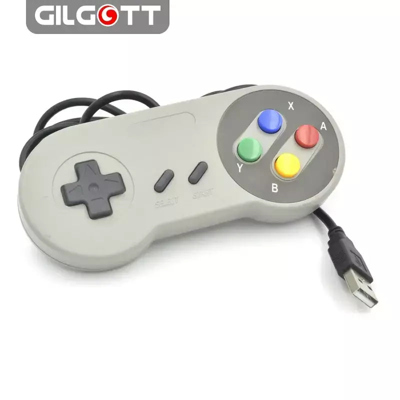1 pçs com fio super usb controlador gamepad joysticks clássico joypad para nintendo snes jogos windows pc mac computador