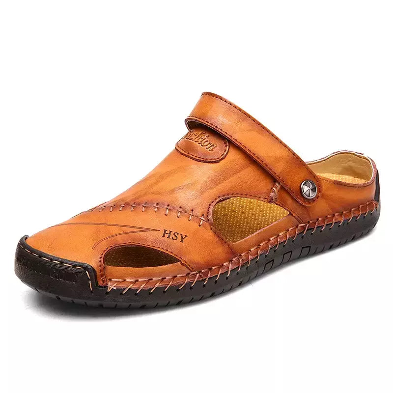 Sandálias romanas clássicas masculinas, chinelo de borracha de praia, tênis de trekking aquático, couro, verão, 2022