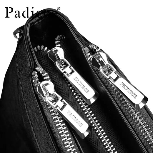 Padieoe-nova bolsa de couro genuíno de vaca, portfólio masculina de luxo, grande capacidade, bolsa tote para laptop