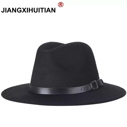 2017 o envio gratuito de 2017 novos homens Da Moda chapéu de feltro das mulheres moda jazz chapéu do verão primavera negra de lã mistura cap casual ao ar livre chapéu