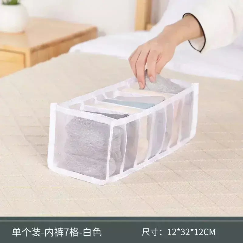 Organizador de gaveta para roupas íntimas, caixa de armazenamento dobrável, organizador de armário, divisor de gaveta para cuecas, meias, sutiã, caixas de armazenamento