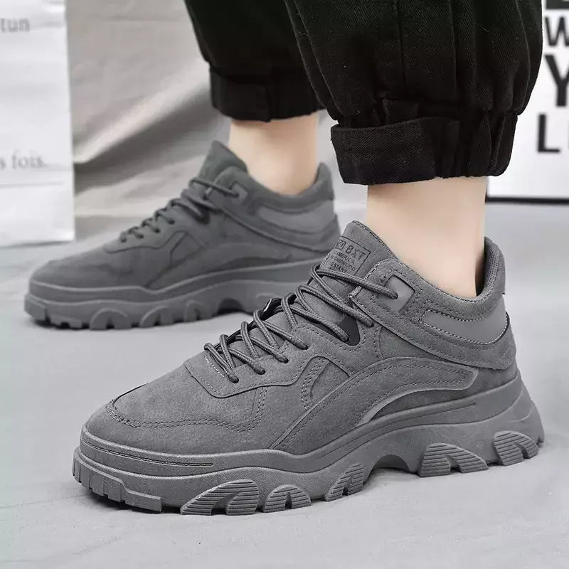 Sapatos de sola grossa masculina, botas de deserto, táticas calorosas, strappy nu, moda ao ar livre, novo, inverno, 2023