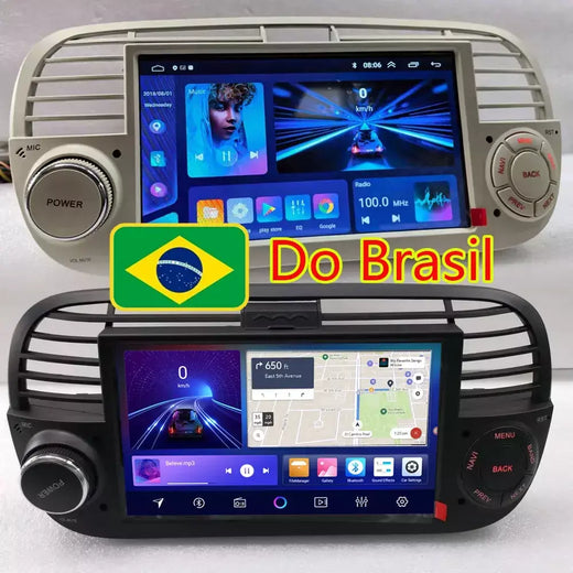 Rádio estéreo para carro, 7 polegadas, android 13, para fiat 500, 2007-2015, reprodutor multimídia, sem fio, carplay e auto, bt, navegação gps, unidade principal