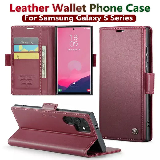 S24 ultra caso para samsung s25 ultra s23 caso samsung galaxy s22 s21 note10 20 herder luxo negócios carteira de couro flip capa