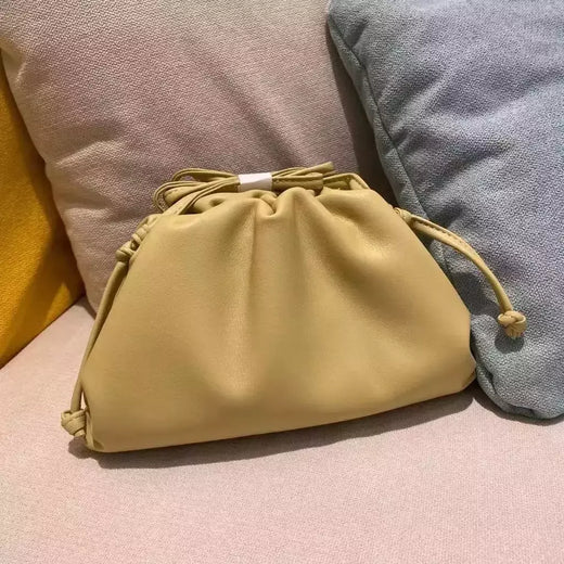 Saco de Nuvem de Couro Genuíno para Mulheres, Couro Macio, Ombro Crossbody Bags, Alta Qualidade, Embreagens Femininas Noite, Senhoras, 2023