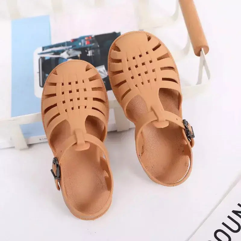 Criança sapatos de praia para o mar verão meninas sandálias gladiador bebê macio antiderrapante princesa geléia sapatos menino romano flip-flops