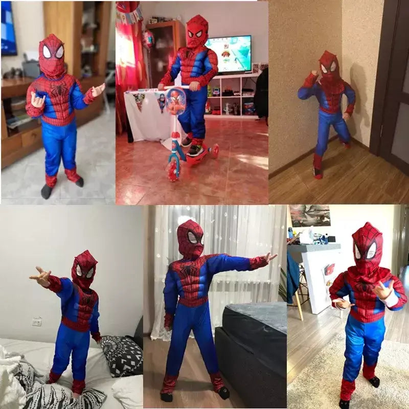 Fantasia de super-herói infantil, meninos e meninas, macacão muscular com máscara de halloween, dramatização, festa, cosplay, roupa para férias