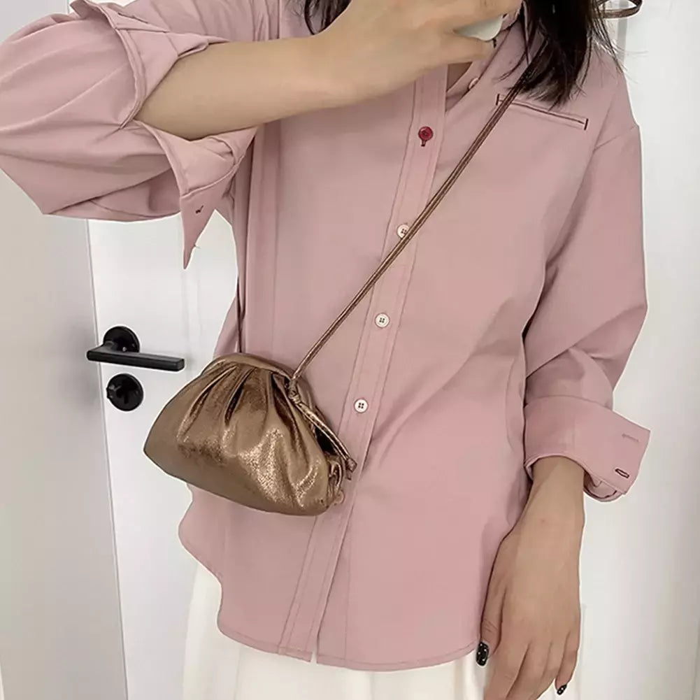 Embreagem macia de bolinho de couro PU para mulheres, bolsa de hobo nuvem, bolsa elegante elegante, bolsa pequena, design de luxo, ouro e prata