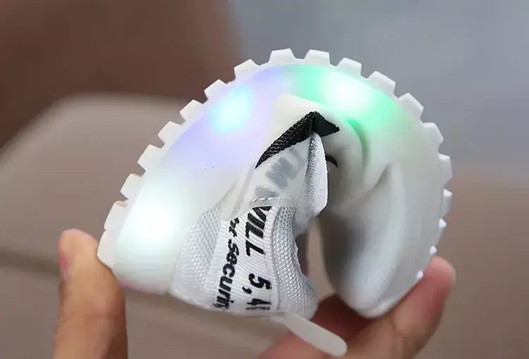 Crianças sapatos luminosos meninos e meninas brilhando luz malha tênis crianças pequenas tênis brilhantes crianças led light up sapatos